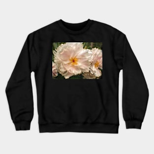 Soft White Peony Crewneck Sweatshirt